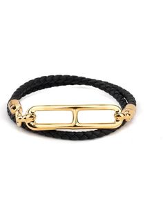 Gender: Women Brand: HERMES Product Name: Roulis Double Tour Bracelet Black Bags Alora Code: 62995571 Color: black Composition: Gold, Calfskin Leather Origin: France Features: Layered Bracelet Designer Style ID H071727FO89 Classic Leather Jewelry For Evening, Luxury Rectangular Jewelry With Gold-tone Hardware, Designer Yellow Gold Bracelets With Gold-tone Hardware, Luxury Bracelets For Everyday Luxury, Classic Formal Bracelets With Gold-tone Hardware, Gold Leather Bracelet With Palladium Hardware, Classic Gold-tone Bracelets For Formal Occasions, Luxury Leather Rectangular Jewelry, Luxury Bracelet In Yellow Gold With Stainless Steel Clasp