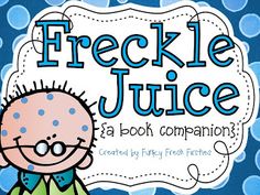 a book cover for freckle juice with an image of a cartoon character on it