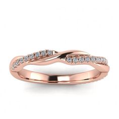 0.14 Carats Diamond 14k Rose Gold Diamond Half Eternity Stackable Matching Band Diamond Band Anniversary Diamond Band This hand made ring is crafted of the finest quality 14k gold. In contemporary style, this twisted band is interlaced with delicate pave diamond accents all the way around the circumference, and is designed in a graceful infinite loop style. Piece Info: - 14K Rose Gold - Comfort Fit - Hypoallergenic, Cobalt-Free - Sleek Design - Durable - Comes in a Gift box SIDE STONES Type: Nat Rose Gold Diamond Eternity Band For Promise, Rose Gold Diamond Promise Eternity Band, Anniversary Diamond Band In Rose Gold, Rose Gold Diamond Band For Anniversary, Rose Gold Brilliant Cut Eternity Band For Promise, Rose Gold Diamond Band As Gift, Rose Gold Diamond Bands For Gifts, Infinity Rose Gold Diamond Ring For Anniversary, Rose Gold Infinity Diamond Ring For Anniversary