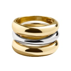 PRICES MAY VARY. Unleash Your Bold Side - An extra long statement piece, this ring is gorgeously gold with a sliver of silver to create some mixed metal magic. Perfect for stacking or shining solo, the Moxie Ring adds a dash of daring to any look. Comfort Meets Glamour - Crafted with high quality and durable gold-plated brass, this women's ring is hypoallergenic and safe for sensitive skin. Enjoy the luxury of wearing stunning gold rings without compromising on comfort. Versatile Style Statement - Whether worn alone or stacked, the Moxie Ring is a versatile gold fashion ring that transforms your jewelry wardrobe. Perfect for both casual and formal occasions, it complements any outfit, enhancing your personal style with effortless elegance all day long. Expert Craftsmanship - With a band ra Mixing Metals Necklaces, Non Tarnish Rings, Non Tarnish Gold Jewelry, Silver And Gold Mixed Jewelry, Middle Finger Rings For Women, Stacking Rings Ideas, Gold Chunky Rings, Mixed Metals Jewelry, Thick Rings