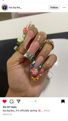 Grass Nail Designs, Grass Nail, Exotic Nail Designs, Nails Black Women, Duck Nails, Hard Nails, Colored Acrylic Nails