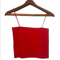 Zara Brand Square Panel Tube Top Style With Spaghetti Straps. Red Ribbed Material. Perfect Worn Alone Or As A Layering Piece! Nwt! Size L Red Tank Top With Adjustable Straps, Red Stretch Cami Camisole, Summer Red Tank Top With Adjustable Straps, Red Stretch Tank Top With Spaghetti Straps, Red Fitted Tank Top With Adjustable Straps, Red Crop Top With Spaghetti Straps For Party, Red Fitted Camisole Crop Top, Red Cami Crop Top For Party, Red Summer Camisole With Adjustable Straps