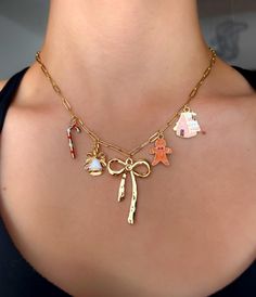 Celebrating the holidays in style! A gorgeous stainless steel, gold plated necklace perfect for any occasion this Winter. Christmas Charm Necklace, Kawaii Christmas, Christmas Necklace, Big Sis, Christmas Charms, Success Tips, Fancy Jewelry, Jacksonville Fl, Gold Plated Necklace