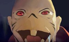 an animated character with red eyes and big teeth is shown in this screenshot from avatar