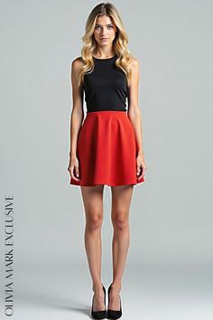 Olivia Mark - Elegant Contrast: Black and Vibrant Red Sleeveless Bodycon Dress Red Sleeveless Mini Dress For Evening, Red Sleeveless Mini Dress For Night Out, Fitted Red Sleeveless Mini Dress, Red Sleeveless Mini Dress For Cocktail, Red Sleeveless Dress For Night Out In Spring, Red Fitted Sleeveless Dress For Night Out, Fitted Red Sleeveless Dress For Night Out, Fitted Red A-line Sleeveless Dress, Chic Red Sleeveless Mini Dress