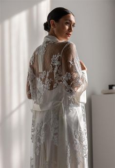 Charming Robe Elegant Lace Gown With Sheer Details, Elegant Organza Lace For Ceremony, Lace Wedding Dress With Lace Sleeves For Ceremony, Elegant Lace Dress With Lace Trim For Wedding Night, Elegant Lace Bridal Gown, Elegant Bridal Lace Gown, Elegant Gown With Lace Bodice, Delicate Lace Gown For Ceremonies, Ceremony Gown With Delicate Lace