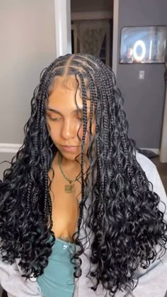 Check out how to boho knotless braids, the best human hair to use according to different curl types, expert maintenance tips to prevent tangling and 80 dreamy boho knotless braids hairstyles including this medium boho knotless braids with human hair and curly ends look. Medium Knowles Braids With Curls, Medium Boho Hairstyles, Medium Boho Braids With Curls, Small Mid Back Knotless Braids, Medium Knotless Box Braids Boho, Half Boho Braids Half Sew In, Boho Braids With Curls At The End, Goddess Braids French Curl, Goodness Braids Hairstyles