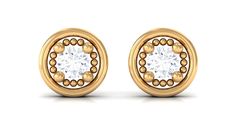 Product Details These earrings feature a pair of round-cut real diamonds surrounded by a gold beaded circle and secured with screw-back closures. The round-cut diamonds are of high quality, reflecting light beautifully and providing a brilliant sparkle. The gold beaded circle setting adds a touch of elegance and sophistication to the earrings, while the screw-back closure ensures that they stay securely in place. These earrings are a timeless and classic choice for anyone looking for a pair of s Round Single Cut Diamond Earrings As Gift, Yellow Gold Round Diamond Earrings For Anniversary, Yellow Gold Diamond Round Earrings, Yellow Gold Round Earrings With Diamond Accents, Gold Diamond Earrings With Accents, Round Shape, Gold Round Diamond Earrings, Round Yellow Gold Diamond Earrings, Round Diamond Earrings For Pierced Ears, Yellow Gold Diamond Earrings For Pierced Ears