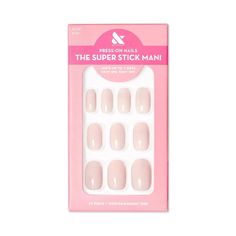 Get an easy on, easy off mani whenever you want. Introducing The Super Stick Mani by Olive & June are press-on nails with adhesive tabs that last up to 7 days. Available in 16 sizes (the most ever!) with the realest-looking fit. Each package contains 32 total nails and everything you need for a perfect tab press-on mani at home. Easy removal in seconds. Straight from the salon, better than gel. Lasts up to 7 days thanks to non-toxic and non-damaging adhesive tabs. Fake nails never looked so real Olive And June Nail Polish Colors, Olive And June Nail Strengthener, Olive And June Nails, Olive And June Press On Nails, Olive And June Nail Polish Swatches, Pink Manicure, Olive And June, Sweet Candy, Pink Candy