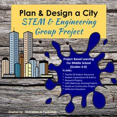 In this project based learning unit, middle school/early high school students learn about city planning and architecture as they research and design their own city. In addition to using Internet search skills, they'll utilize CAD skills using Sketchup (free download) and finally build the city from chipboard and other Architecture Lessons, Project Based Learning Middle School, Acton Academy, Build A City, Spring Stem, Steam Lessons, Planning Worksheet, Sketchup Free, Stem Engineering