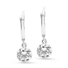 An elegant classic, these diamond drop earrings radiate beauty and style. Crafted in 18K white gold, each timeless drop showcases an outstanding 1ct. round brilliant cut  diamond dangle. The linear post is a sold white gold for a timeless, low key design. Captivating with 2 ct. t.w. of diamonds and a bright polished shine, these earrings secure comfortably with an english lock backs.
1.03 carat round cut diamond  D Si2
1.01 carat round cut diamond  E Si1
1 Classic White Gold Dangle Hoop Earrings, Diamond Round Stone Earrings, Diamond Brilliant Cut Drop Earrings, Diamond Drop Earrings With Brilliant Cut, Classic White Gold Bridal Drop Earrings, Luxury Timeless Round Cut Diamond Earrings, Classic Diamond Cut Dangle Earrings, Classic Diamond Cut Drop Earrings, Formal Single Diamond Dangle Earrings