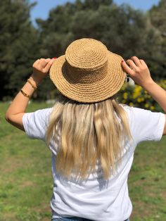 Handmade Beige Summer Straw Hat, Fedora Sun Hat, Holiday Sun Hat, Summer Beach Straw Hat, Panama Hat for Women - Etsy Natural Brimmed Boater Hat For Vacation, Handwoven Straw Boater Hat For Vacation, Handwoven Jute Straw Hat For Beach, Beach Boater Hat Handwoven In Natural Color, Handwoven Natural Boater Hat For Beach, Handwoven Natural Boater Hat For The Beach, Beige Brimmed Sun Hat Made Of Palm Leaf, Natural Handwoven Boater Hat For The Beach, Beige Woven Toquilla Straw Boater Hat