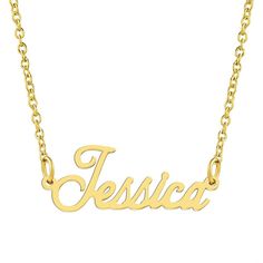 Introducing the KISPER 18K Gold Plated Stainless Steel Personalized Name Pendant Necklace – a unique and meaningful way to express your individuality. This customized necklace features a pendant crafted from durable stainless steel, plated with opulent 18K gold, and delicately designed with your chosen name. The personalized touch adds a special and sentimental element to this elegant accessory. The necklace allows you to carry your name close to your heart, making it a distinctive and stylish p Personalized Pendant Necklace, Customized Necklace, Personalized Gold Necklace, Name Pendant, Nameplate Necklace, Gold Name Necklace, Personalized Pendant, Custom Name Necklace, Elegant Accessories