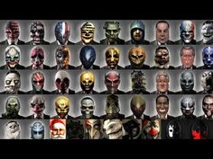 many different colored masks are arranged in rows