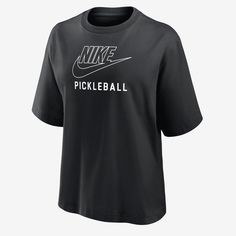 Made with soft cotton, this boxy tee gives you a casual look while you celebrate the game you love. Boxy Tee, Women Lifestyle, Nike Swoosh, Casual Look, Pickleball, The Game, Casual Looks, Color White, Womens Tops