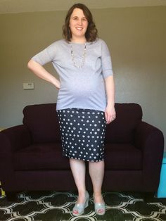 Maternity Style - LuLaRoe Irma - LuLaRoe Cassie Skirt - Toms Wedges - Polka Dot Skirt Toms Wedges, Maternity Outfits, Maternity Style, Polka Dot Skirt, Dot Skirt