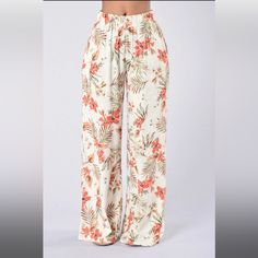 Island Girl Pants - Kauai Natural White Full Length Wide Leg Pants For Day Out, Flare Pant, Fashion Nova Models, Tangier, High Waisted Flares, Fashion Nova Jeans, Island Girl, Floral Pants, Curve Dresses