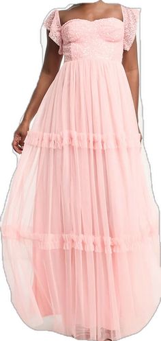 Pink Floor-length Maxi Dress For Prom, Pink Maxi Dress For Prom Season, Feminine Maxi Dress For Prom, Full-length Tulle Dress For Party, Full Length Tulle Dress For Party, Feminine Maxi Dress For Prom Party, Full Length Party Dress With Tulle Skirt, Full Length Tulle Skirt Party Dress, Full Length Tulle Skirt Dress For Party