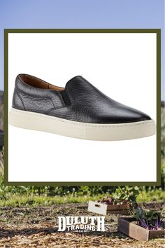 This Lifetime Leather slip-on is an instant classic, designed to be your go-to shoe for looking good while you're on the go. Classic Slip-on Sneakers With Contrast Sole, Slip-on Work Sneakers With Rubber Sole, Casual Leather Sneakers For Everyday, Classic Slip-on Sneakers With Stitched Sole, Classic Slip-on Low-top Sneakers, Classic Walking Shoes With Textured Sole, Everyday Leather Sole Slip-on Sneakers, Everyday Slip-on Walking Shoes With Rubber Sole, Everyday Slip-on Sneakers With Leather Sole