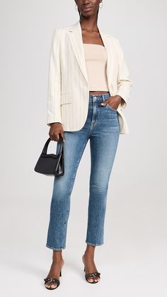 Veronica Beard Jean Ryleigh Ankle High Rise Slim Jeans | Shopbop Closet Addition, Paris Trip, Uniform Fashion, Veronica Beard, Slim Jeans, Jean Outfits, Stretch Denim, High Fashion, Stretch Fabric