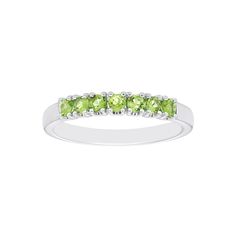 Featuring round-cut peridot gemstones, this Boston Bay Diamonds stack ring adds a sparkling touch of color to your everyday look.Click on this JEWELRY & WATCHES GUIDE to learn about fit, styles, materials and more! Metal: sterling silver Packaging: boxed Plating: rhodium Width: 3 mm Finish: polishedSTONE DETAILS Stone type: peridot August birthstone Stone size: 2.5 mm x 2.5 mm Shape: round Setting: prong Gemstones may have been treated to enhance their appearance. Special care may be required. P Silver Packaging, Diamond Stacks, Stack Ring, August Birthstone, Peridot Gemstone, August Birth Stone, Stacking Rings, Everyday Look, Round Cut