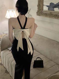 46098391892219 Wedding Runway, Backless Long Dress, Bow Wedding, Style Français, Dress Women Elegant, Leisure Fashion, Wedding Bows, Female Clothing, Summer Party Dress