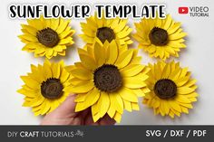 sunflowers are arranged in the shape of flowers with text that reads, sunflower template