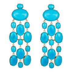 Luxury Turquoise Drop Earrings, Elegant Turquoise Clip-on Earrings, Elegant Turquoise Chandelier Drop Earrings, Luxury Turquoise Dangle Earrings, Elegant Turquoise Dangle Chandelier Earrings, Real Housewives Of Miami, Turquoise Statement Earrings, Top Selling Jewelry, Semi Precious Earrings