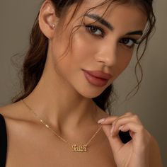 Letter Necklace Silver, Name Necklace Silver, 18k Gold Chain, Custom Name Necklace, Women's Jewelry And Accessories, Rose Gold Metal, Cuban Chain, Letter Necklace, Precious Jewelry