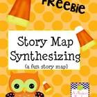 an owl holding a sign that says story map synthesizering