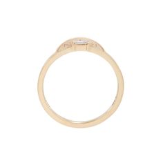 A new kind of signet ring; a clean and modern contoured half moon with milgrain detail, set with a single clean baguette diamond. Engrave with up to 3 letters or numbers. Moon Signet Ring, Jennie Kwon, Gold Satin, Baguette Diamond, Signet Ring, Half Moon, Metal Rings, Sale Items, Ring Size