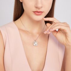 Add a classic, timeless beauty to your bridal jewelry collection with this 11-12mm Freshwater Pearl & Square Cubic Zirconia Pendant Necklace. This exclusive pearl pendant necklace is set in sterling silver and features an 11-12mm freshwater pearl perfectly complemented by a square cubic zirconia detailing. Let this exquisite pendant necklace take your outfit to the next level — perfect for a special occasion or bridal jewelry. 11-12mm Freshwater Pearl & Square CZ Pendant Necklace This popular ne Cubic Zirconia Pearl Necklace For Wedding, Silver Pearl Necklace With Elegant Design For Gift, Elegant Silver Pearl Jewelry, Elegant Silver Pearl Necklace With Gemstone, Diamond White Pearl Necklace For Anniversary, White Gold Pearl Necklace With Cubic Zirconia For Wedding, Brilliant Cut Pearl Necklace For Anniversary, Anniversary Pearl Necklace With Brilliant Cut, Anniversary Brilliant Cut Pearl Necklace