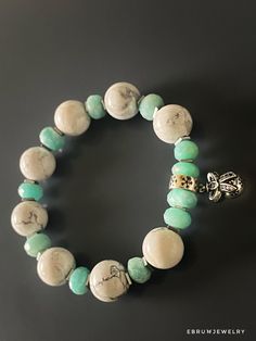 Aquamarine Christmas Bracelet - EBRU JEWELRY Amazonite Stretch Bracelet With Natural Stones As Gift, Clarity Of Mind, The Throat Chakra, Christmas Bead, Aquamarine Beads, Christmas Bracelet, Open Minded, Christmas Charms, Aquamarine Stone