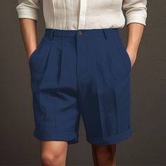 Season:Summer; Fabric:Linen Cotton Blend; Gender:Men's; Style:Designer,Fashion; Occasion:Holiday,Daily,Casual; Fit Type:Regular Fit; Function:Breathable,Comfort; Waistline:Mid Waist; Pattern:Plain; Design:Pocket,Pleats,Button; Brand:OUKU; Pants Type:Shorts,Linen Shorts,Pleated Shorts,Dress Shorts,Summer Shorts; Fly Type:Button; Front page:FF; Listing Date:12/27/2023; Hips:; Length:; Waist:; Pants Length:Short Solid Bermuda Shorts With Built-in Shorts For Summer, Solid Color Short Bottoms For Summer, Casual Non-stretch Knee-length Shorts, Summer Solid Color Short Bottoms, Solid Knee-length Shorts For Spring, Solid Short Length Bottoms For Summer, Solid Color Bermuda Bottoms For Summer, Summer Bermuda Bottoms In Solid Color, Knee-length Bottoms For Beach