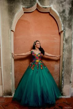 Mexican Inspired Prom Dress, Butterfly Quince Dress Mexican, Teal Mexican Dress, Mexicanquinceanera Dresses, Mexican Embroidered Dress 15, Mexican Theme Dresses Quincedresses.com, Xv Dresses, Vestido Charro, Mexican Quinceanera Dresses