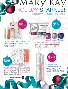 Mary Kay® Holiday Products www.marykay.com/msmith94177 Mary Kay Christmas Gifts, Products Flyer, Mary Kay Limited Edition, Open House Invitations