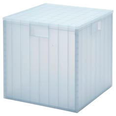 a clear plastic storage box on a white background