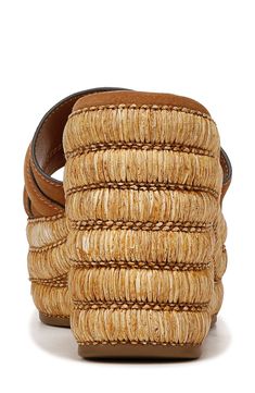 A triple-stacked, jute-wrapped platform lends modern oomph to this espadrille-inspired wedge sandal embellished with brassy buckles on the strap. 4 1/4" heel; 2" platform Textile upper/synthetic lining and sole Imported Platform Slides, Franco Sarto, Wedge Sandal, Sandal Women, Platform Wedges, Slide Sandals, Wedge Sandals, Nordstrom Rack, Womens Sandals