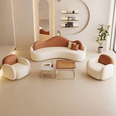 a living room filled with white furniture and lots of window sill on top of it