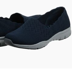 Rubber Soles Designed For A Classic Fit Flexible And Lightweight Air-Cooled With Memory Foam Insole Navy Navy Slip-on Sneakers With Cushioned Footbed, Navy Slip-on Sneakers With Ortholite Insole, Navy Slip-on Sneakers With Removable Insole, Navy Slip-on Sneakers With Rubber Sole, Navy Slip-on Comfortable Sneakers, Blue Round Toe Slip-ons With Arch Support, Blue Slip-on Sneakers With Arch Support, Comfortable Navy Slip-on Sneakers, Navy Slip-on Sneakers With Round Toe