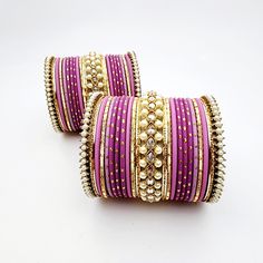 Beautifully designed bangles for any occasion. South asian bracelets come in a variety of styles, colors, and finishes. We at Banglez take creating the perfect bangle set for you to another level! You could say helping you find your favorite stack of bangles as one of our greatest missions. This bangle set was curated in house by one of our talented team members. We hope you love them as much as we do! South Asian, Bangle Set, Bangles Jewelry, Jewelry Sales, Bangles, Finding Yourself, Purple, Color