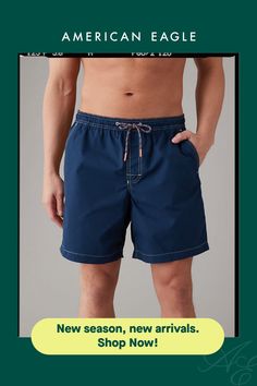 Comfortable, stretchy fabric/Durable fabrication made to dry fast/Elastic drawstring waistband/Back pocket with water-draining grommets/Classic mesh liner Casual Blue Recycled Polyester Bottoms, Relaxed Fit Nylon Swim Trunks With Drawstring, Sporty Cotton Swim Trunks With Drawstring, Functional Outdoor Bottoms With Drawstring, Casual Blue Bottoms In Recycled Polyester, Nylon Swim Trunks With Drawstring And Relaxed Fit, Blue Recycled Polyester Bottoms With Pockets, Blue Bottoms With Pockets In Recycled Polyester, Casual Stretch Swim Trunks With Pockets