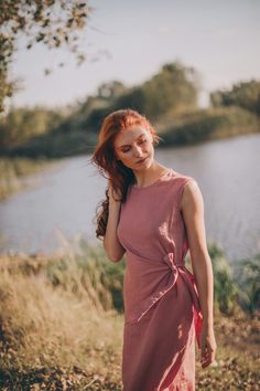 "Linen Maxi Dress, Loose Summer Kaftan Dress, Pink Summer Dress ♠ Casual style with extravagant touch and ideal for your provocative nature. The delicately crafted pieces from natural materials will embrace your body in a perfect fit. Dare to be Visible! ♠ If you would like a removable Slip dress in addition to your Linen dress, please check the Slips section: http://etsy.me/36T5ZQu ♠ Sizes The model on the picture is wearing size S. Have a look at my Size Chart below to make sure your piece will fit you best. ** Custom Orders For any changes or adjustments you may need, please contact us before making a purchase. The amount of the additional payment depends on the type of customization requested. Please allow additional time for custom sized orders. Please note that we cannot accept retur Chic Sleeveless Linen Dress For Party, Elegant Sleeveless Linen Party Dress, Sleeveless Linen Dress For Spring, Sleeveless Linen Dress For Party, Pink Sleeveless Linen Dress, Sleeveless Pink Linen Dress For Summer, Sleeveless Pink Linen Dress For The Beach, Womens Linen Dresses, Multiway Dress