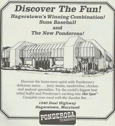 an advertisement for the new windsor's winning combination sun's baseball and now ponderosa