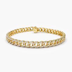 14k 4.8MM Diamond Cuban Link Bracelet – FERKOS FJ Layering Diamond Necklaces, Cuban Link Bracelet, Cuban Bracelet, Gold Armband, Bracelets Gold Diamond, Gold Bracelet For Women, Bracelet Online, Fabulous Jewelry, Delicate Earrings