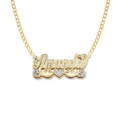 "The most unique jewelry you can find, a perfect gift for your friend, family or for yourself! It's a customized necklace. You can add name or any word. The necklace is available in 10K and 14K Gold with Cuban link chain (16\", 18\"). The approximate weight is: - 9gr in Large size - 7gr in Small size The nameplate necklace available in 2 sizes: - 45mm (1.75\") length x 17mm (0.60\") height - 35mm (1.30\") length x 15mm (0.50\") height Order this perfect personalized necklace today!" Customized Yellow Gold Necklace For Anniversary, Customizable 14k Gold Name Necklace For Anniversary, Customized Nameplate Necklaces For Anniversary, Personalized Gold Necklace For Anniversary Gift, Personalized Gold Necklace For Anniversary, Customizable Yellow Gold Name Necklace For Anniversary, Customizable Yellow Gold Necklace For Anniversary, Custom Gold Necklace With Name For Anniversary, Custom Gold Name Necklace For Anniversary