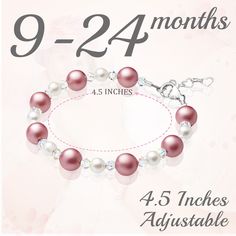 Exceptional Quality: Pink Pearl Bracelet for infant Baby Girls, Hand crafted by artisan jewelers in the USA. Our team of jewelry experts tests each Baby Bracelet for safety.Adjustable Bracelets for Babies: measures 4.25 inches in Length, and a ¾” Sterling Silver Heart Shaped chain extender for a perfect fit, and to extend the Use of the Baby Jewelry.Infants Baby Girl Gifts: Bead Bracelet Handmade with High End Simulated Pearls and Clear Crystals for a Granddaughter, Goddaughter, Daughter, Niece Teen Girl Jewelry, Toddler Jewelry, Newborn Baby Girl Gifts, Pink Pearl Bracelet, Toddler Bracelet, Silver Pearl Bracelet, Bracelet For Girls, Keepsake Baby Gifts