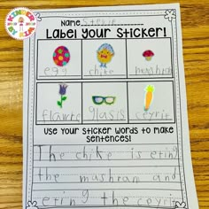 a printable label your sticker activity for kids to practice their handwriting and writing skills