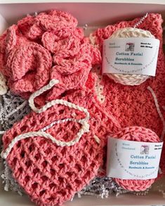 Crochet Rose  Spa Set. These are new and Handmade . This 9 piece spa set is Rose trimmed in White  color. All is made of 100 % Cotton yarn. The gift set comes with a:  Facial Cloth which is 9x9 Facial Scrubbies -6 - 3 of Rose and 3  White   and  are 3 inch round Soap Saver is 6x5 Shower Puff or called Bath Pouf The white gift box is 10x10  The gifts set comes in a white gift box tied with a white ribbon that is already to gift to that special person. This is a crochet spa set that can be used ev Crochet Spa Set, Birthday Special Friend, Crochet Towel Holders, Facial Cloths, Shower Puff, Face Scrubbies, Towel Holders, Bath Gift Set, Crochet Towel