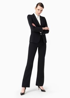 Shop GIORGIO ARMANI Pure silk tuxedo for Woman at the official store and browse the Suits & Co-ords collection. Elegant Semi-formal Pantsuit With Pressed Crease, Classic Silk Dress Pants For Work, Timeless Silk Blazer With Pressed Crease, Classic Single-breasted Pantsuit For Semi-formal Occasions, Classic Single-breasted Semi-formal Pantsuit, Elegant Single-breasted Blazer For Black-tie Events, Elegant Single Breasted Blazer For Black-tie Events, Classic Pantsuit With Pressed Crease And Lapel Collar, Luxury Office Tuxedo With Lapel Collar